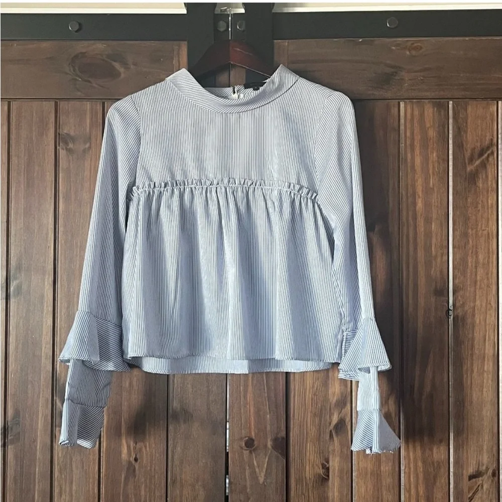 On Twelfth Blue and White Striped Shirt - Picture 1 of 10